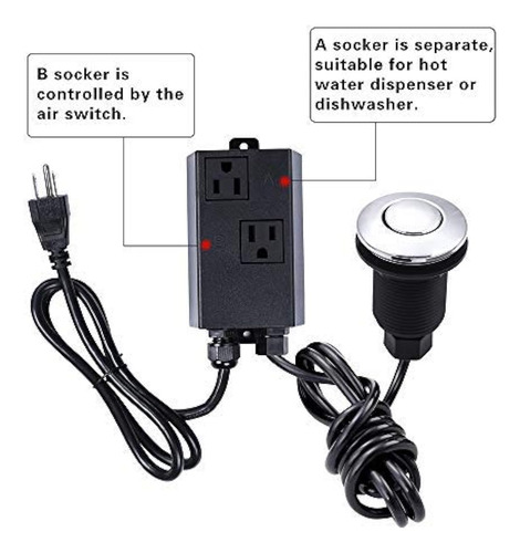 Interruptor De Aire De Triturador De Basura Acero Inox 2 In