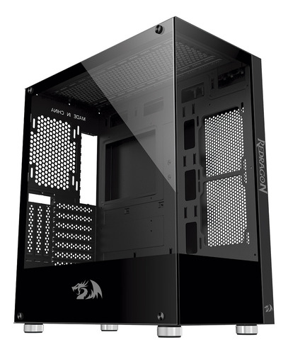 Gabinete Gamer Redragon Reflect Mid Tower Vidro Temp Preto