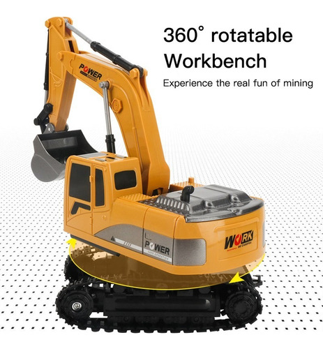 Mini Excavadora Rc Con Pala Y Control De Metal Y