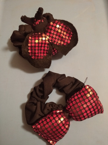 Imagen 5 de 10 de Scrunchies Colitas Moñeras Artesanales. A Mano!!!