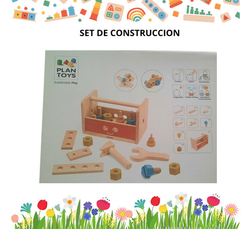 Bloque Caja Herramientas Robot Tool Box 18 Pc Madera Premium