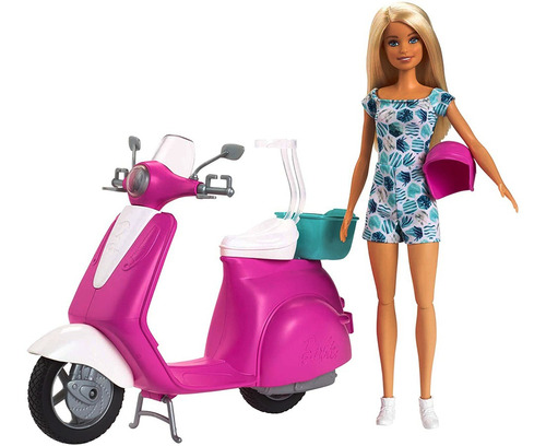 Muñeca Barbie Y Su Scooter GBK85 BARBIE Juguetes Abracadabra rentacarcostabrava.com