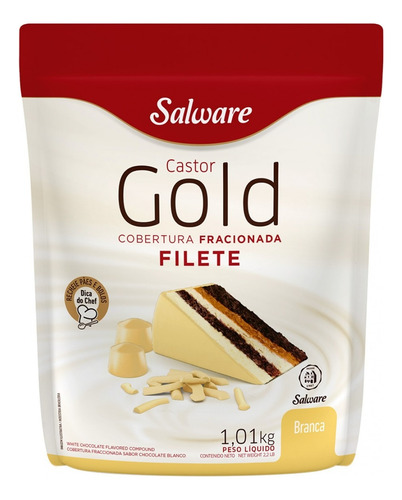 Cobertura Fracionada Filete Gold Branco 1,01kg- Salware