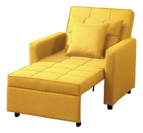 Sofa Cama Convertible 3 En 1 Linette Color Amarillo Afuson