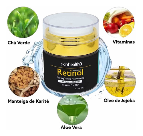 Creme Facial Retinol 2,5% Ácido Hialurônico Manchas E Rugas