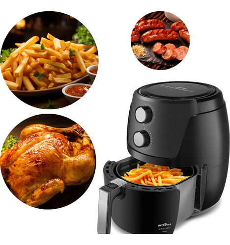 Air Fryer Fritadeira Britânia Cor: Preto/cinza 110v 1500w