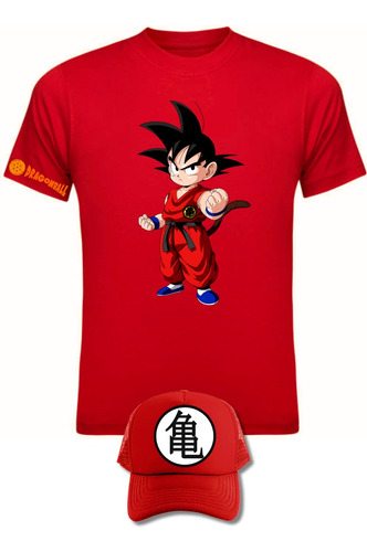 Camiseta Manga Corta Goku Dragon Ball X Obsequio Gorra Q