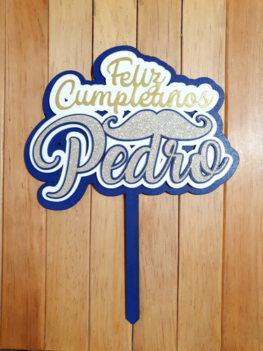 Cake Topper 3d Glitter Personalizado Para Pastel Caketopper