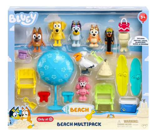 Figuras De Bluey En La Playa