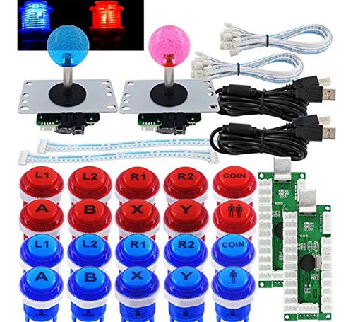 Sj  Jx Arcade 2 Player Game Controller Stick Diy Kit Botone