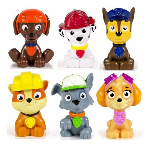 Paw Patrol 6 Mini Figuras Muñecos Rocky Zuma Chase Marshall 