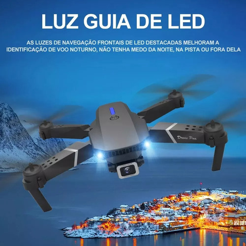 Mini Drone E88 Pro Com Câmera Dupla Wifi Com Case 2 Baterias
