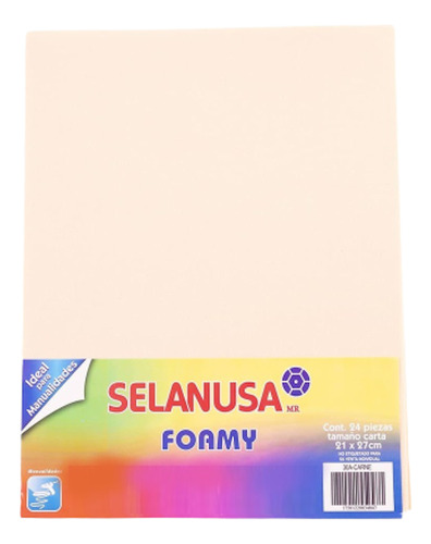 Foamy Tamaño Carta Liso 24 Pzas Manualidad Selanusa Color Carne