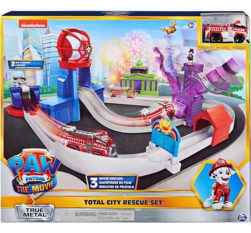 Paw Patrol Total City Rescue Pista Marshall Carro Metal