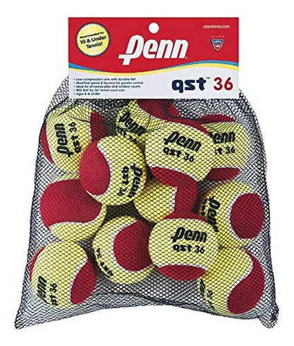 Penn Qst 36 De Fieltro Rojo Pelotas De Tenis, 12 De Bola Bol
