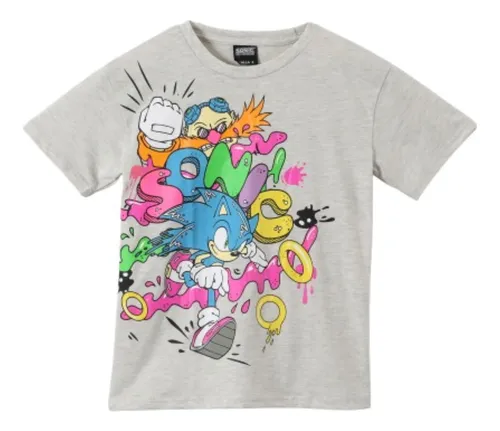 comprar Polera Manga Corta Niño Corriendo Gris Sonic