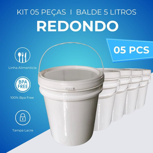 Pote Para Organizar Geladeira 5l 5 Pçs
