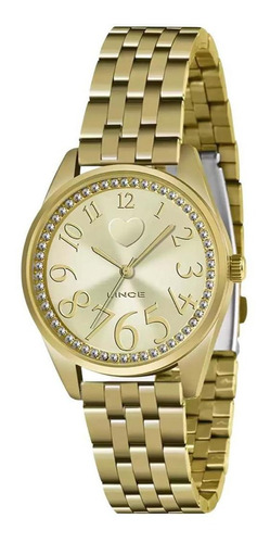 Relógio Feminino Lince Lrgj148l Koo9 Pulseira De Aço Dourado