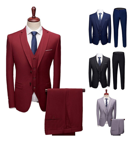 Estupendo Traje De Hombre Talla Grande Traje Formal Ajustado