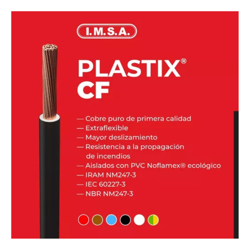 3 Rollos Cable Imsa Flexible Iram Ignifugo 4mm X 30mts