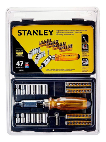 Atornillador Jgo 47 Pzas Automatico Stanley 68736