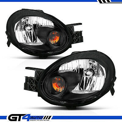 For 2003-2005 Dodge Neon Black Headlights Head Lamps Pai Gt4