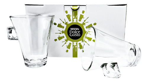 Kit 2 Caneca Vidro Nescafé Dolce Gusto Para Chocolate