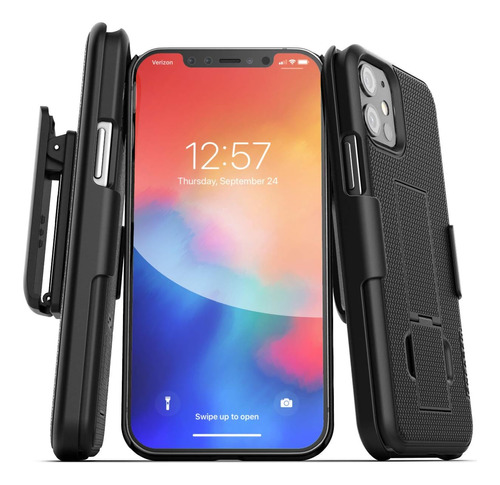 Funda Delgada Atril Y Clip De Cinturon Para iPhone 12 Mini