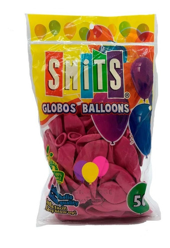 Globos Smits #9 C/50 Estandar Colores Smi1x1 Color Fucsia