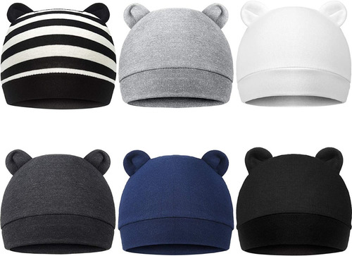 6 Piezas Gorro Bebe Recien Nacido, Gorritos Bebé Niña Niño