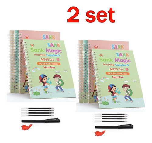 Asx Kit De Cuaderno Caligrafía Reutilizable Sank Magic 2