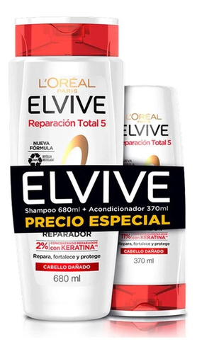 Shampoo Elvive R. Total 5 680ml + Acondicionador 370ml