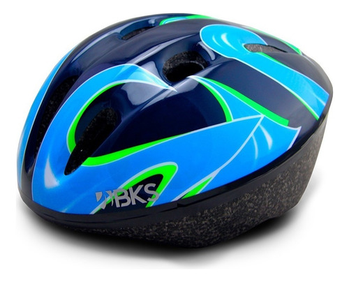 Casco Ciclismo Recreacional Bicicleta Moderno Para Niños Bks Color Azul Talla S