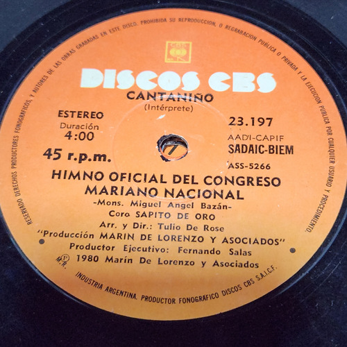 Simple Cantaniño Discos Cbs C3