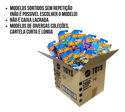 Hot Wheels Caixa 72 Carrinhos S/ Repetição Sortido C/ T-hunt