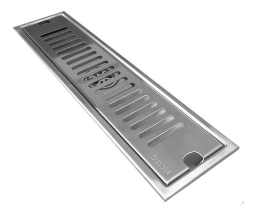 Rejilla Desague Baño Centro Piso Acero Inox 30cm X 10cm