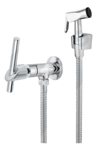 Ducha Higiênica Em Metal 1/4 De Volta Com Flexível Inox C-69