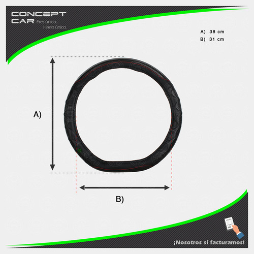 Funda Cubre Volante Fibra Carbono Dedos Tipo D Auto Camionet