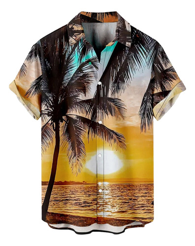 Polera Hawaiana Casual Playa Hombre