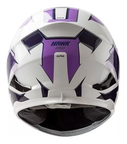 Imagen 3 de 7 de Casco Para Moto Integral Hawk Rs1 Alpha Blanco Violeta S