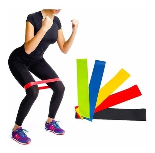 Set 5 Bandas Elásticas Resistencia Ejercicio Entrenamiento