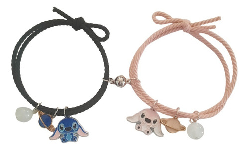 Pulseras Duo Magnetica Lilo Y Stich Brilla En La Oscuridad