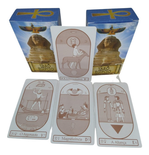 Tarô Egípcio 78 Cartas Com Arcanos Herméticos + Saquinho