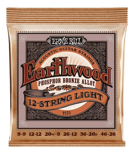 12 Strings Ernie Ball Earthwood Phosphor Bronze Light