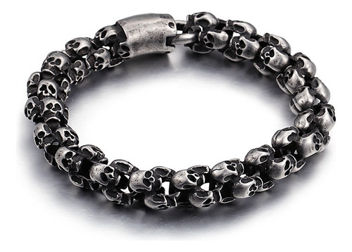 Pulsera/pulsera Retro Con Forma De Calavera De Acero Y Titan
