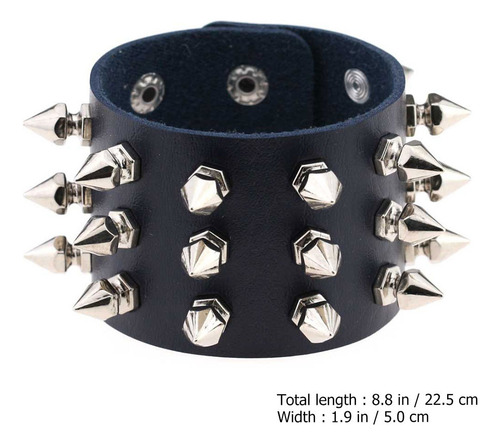 Brazalete Cúspide Con Tres Hileras De Púas De Estilo Punk
