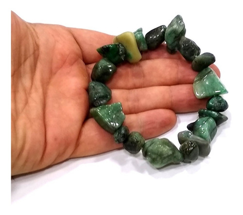 Linda Pulseira Com Pedras Brasileiras Naturais Esmeralda F20