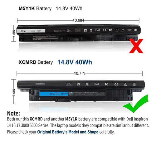 Batería 40wh Xcmrd Para Portátil Dell Inspiron Series R R R Batería Xcmrd De 40wh.
