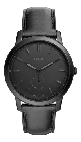 Reloj Caballero Fossil Fs5447 Color Negro De Piel