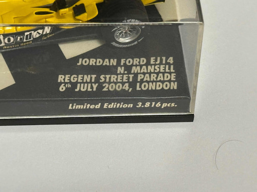 Miniatura Minichamps 1/43 Jordan Ej14 Nigel Mansell Completa
